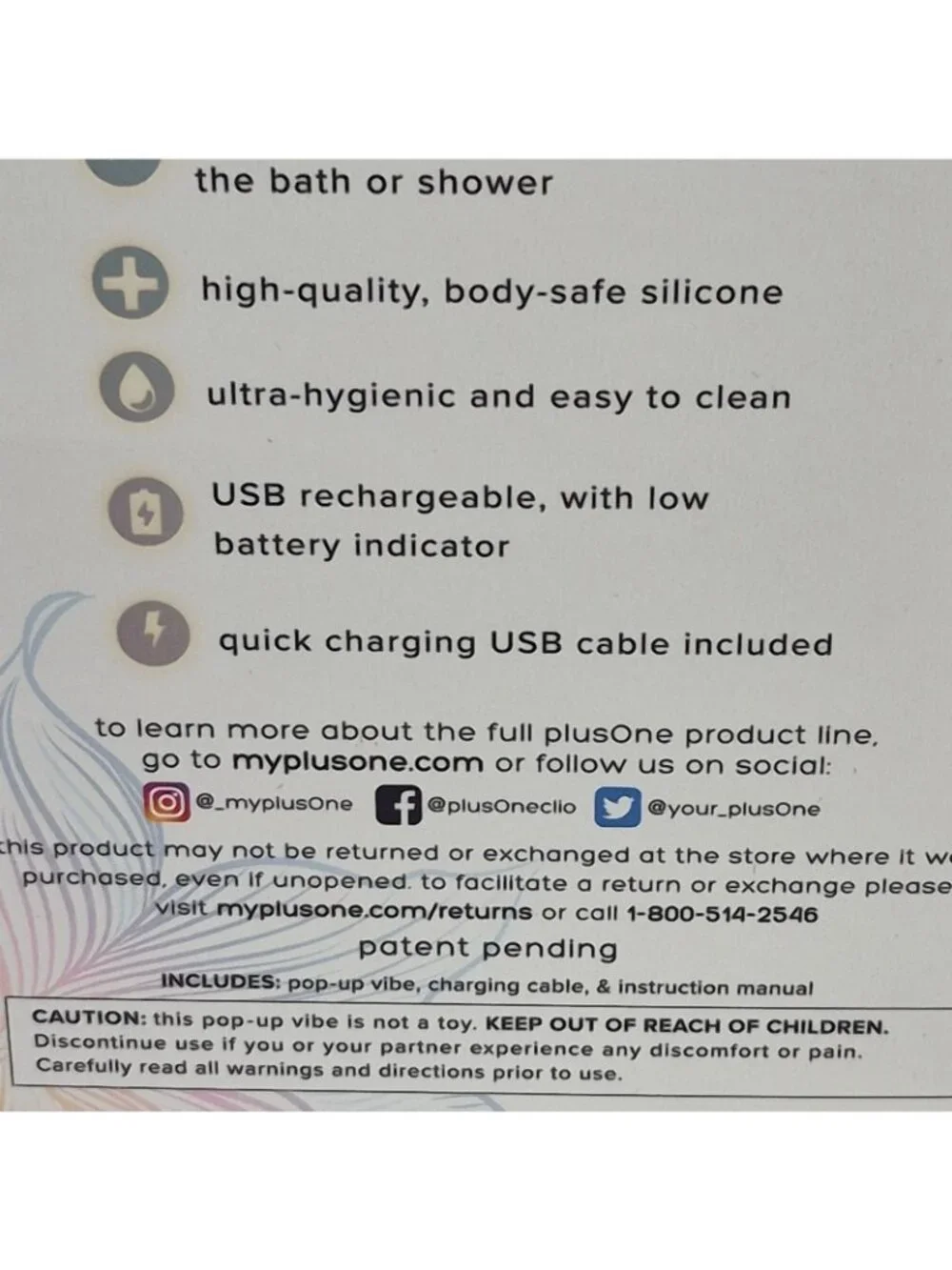 Plus‎ One Popup Pocket Size Vibe 10 Settings Waterproof Silcone USB Rechargeable